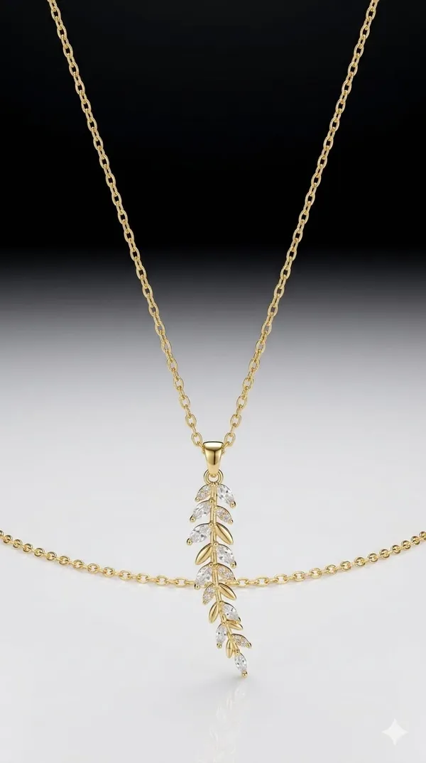 Gold_Metal_Crystal_Leaf_Design_Pendant_Necklace_For_Women