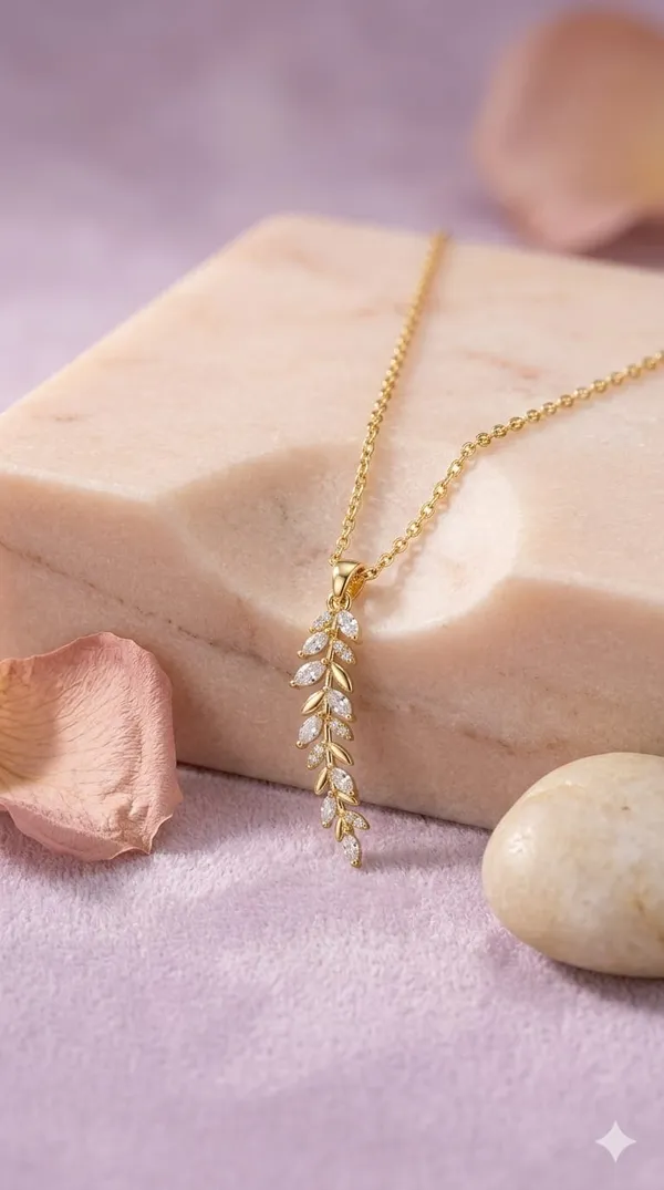 Gold_Metal_Crystal_Leaf_Design_Pendant_Necklace_For_Women