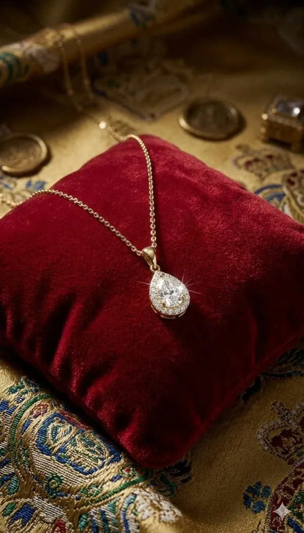 Gold_Metal_Teardrop_Crystal_Pendant_Necklace_For_Women