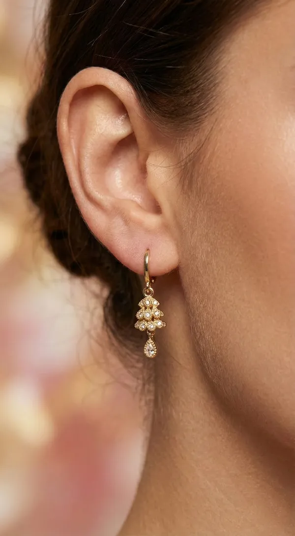 Gold_Metal_Floral_Cubic_Zirconia_Hoop_Drop_Earrings_For_Women