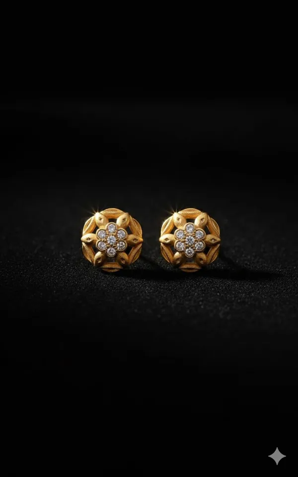 Gold_Metal_Floral_American_Diamond_Stud_Earrings_For_Women