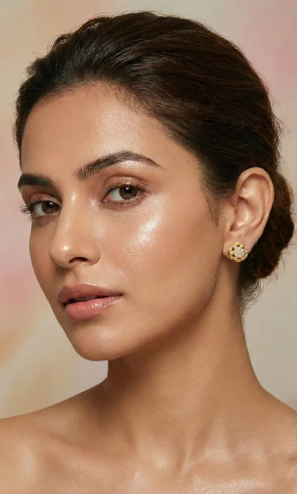 Gold_Metal_Floral_American_Diamond_Stud_Earrings_For_Women