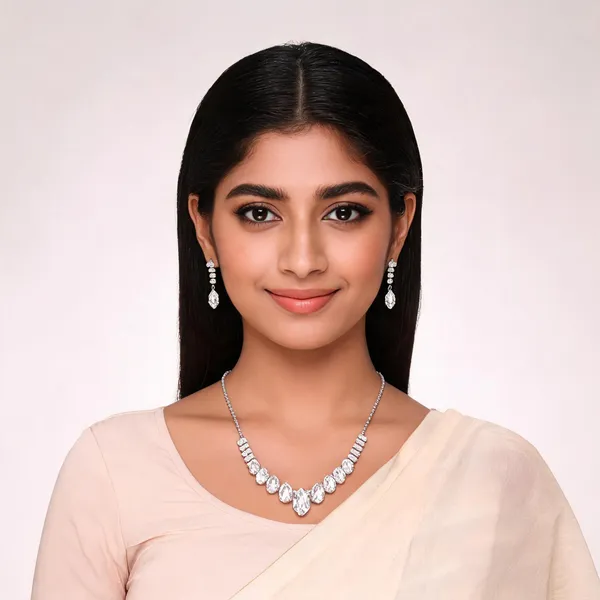 Silver_Metal_American_Diamond_Marquise_Necklace_Set_For_Women