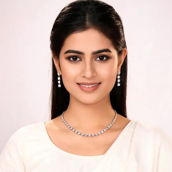 Silver_Metal_SquareCut_American_Diamond_Tennis_Necklace_Set_With_Earrings_For_Women__Pack_of_2