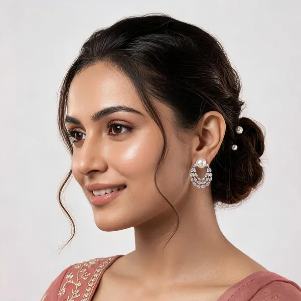Silver_White_Metal_Pearl_Crystal_Layered_Drop_Earrings_For_Women