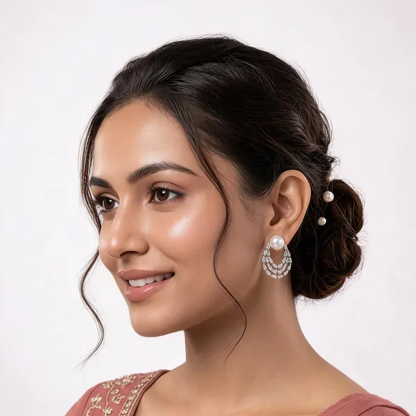 Silver_White_Metal_Pearl_Crystal_Layered_Drop_Earrings_For_Women