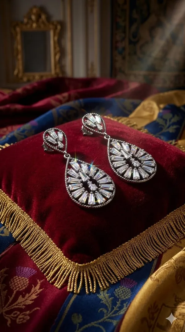 Silver_Metal_Crystal_Teardrop_Earrings_For_Women