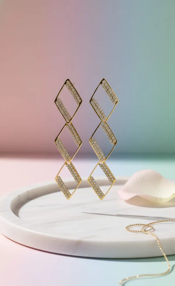 Gold_Metal_Geometric_Cubic_Zirconia_Drop_Earrings_For_Women