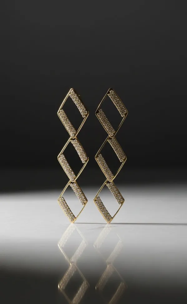 Gold_Metal_Geometric_Cubic_Zirconia_Drop_Earrings_For_Women