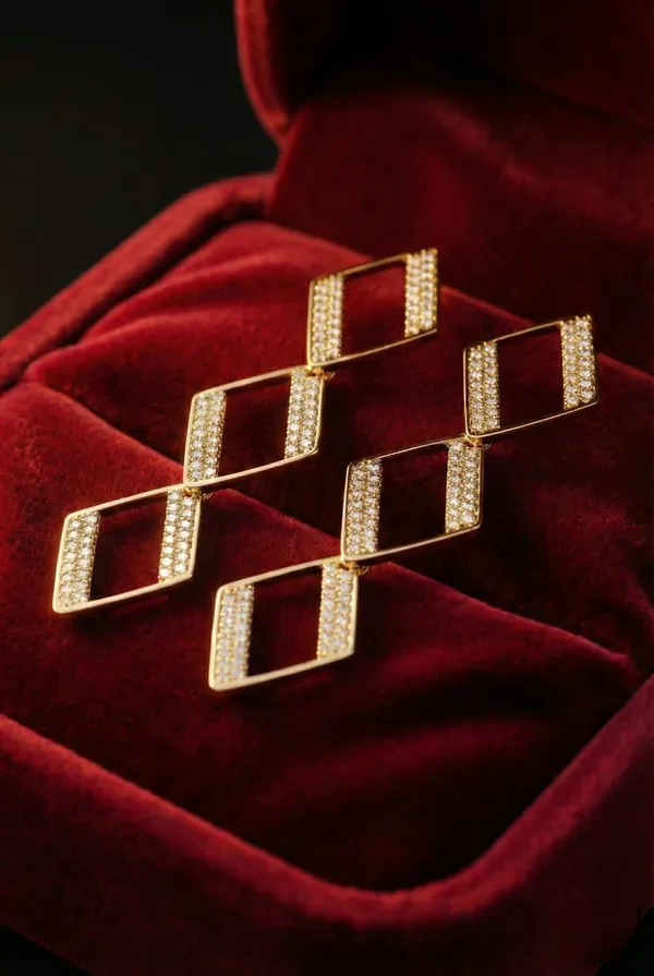 Gold_Metal_Geometric_Cubic_Zirconia_Drop_Earrings_For_Women