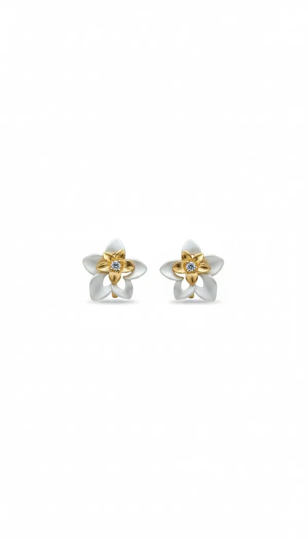 Gold_White_Metal_Floral_Enamel_Crystal_Stud_Earrings_For_Women