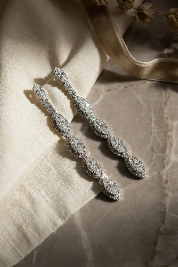 Silver_Metal_Marquise_Cubic_Zirconia_Drop_Earrings_For_Women
