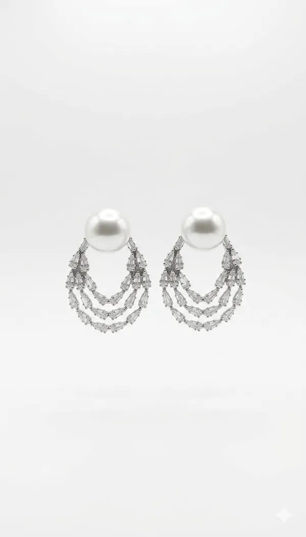 Silver_White_Metal_Pearl_Crystal_Layered_Drop_Earrings_For_Women