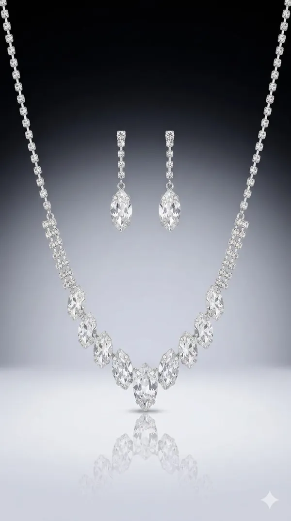 Silver_Metal_American_Diamond_Marquise_Necklace_Set_For_Women