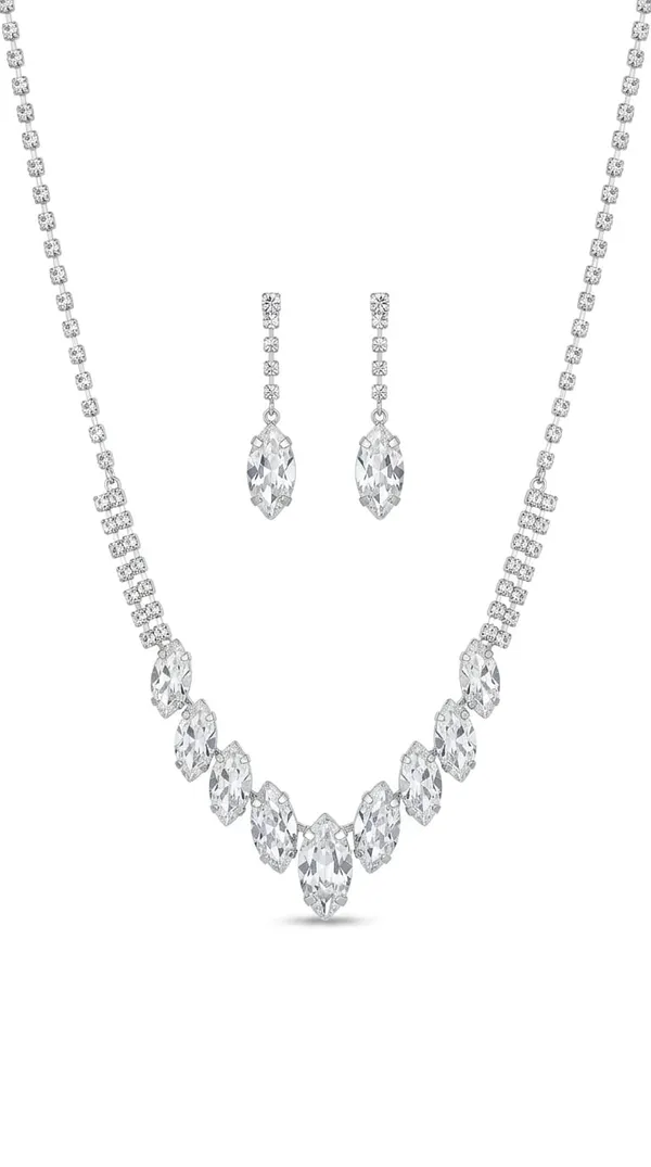 Silver_Metal_American_Diamond_Marquise_Necklace_Set_For_Women