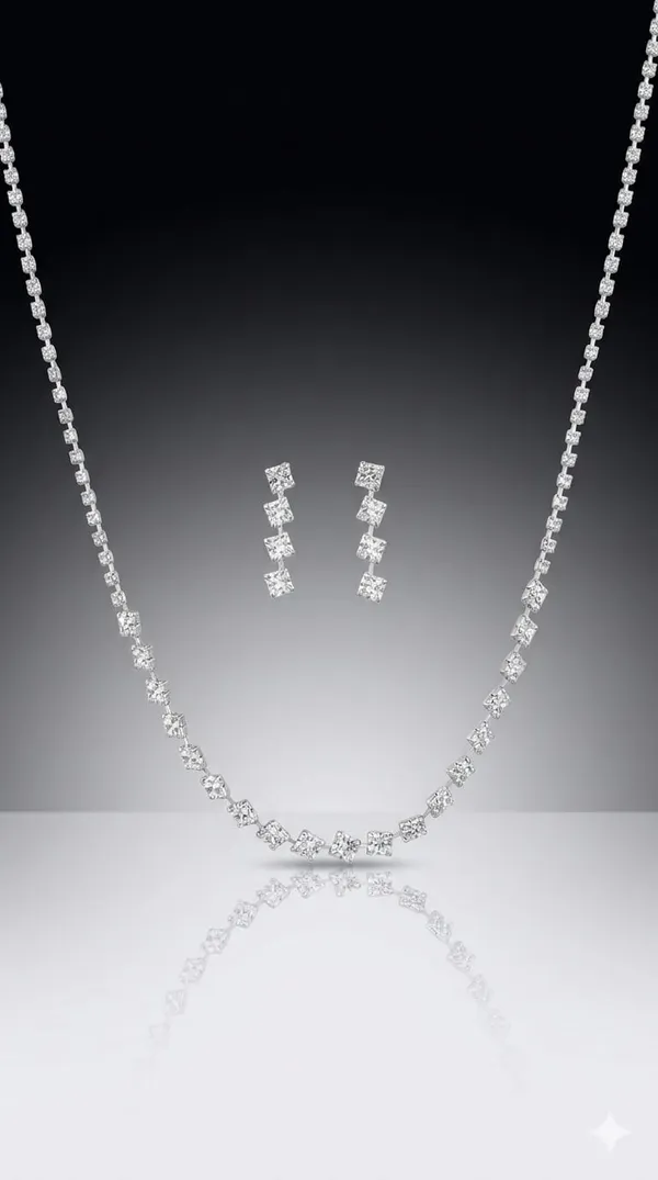 Silver_Metal_SquareCut_American_Diamond_Tennis_Necklace_Set_With_Earrings_For_Women__Pack_of_2