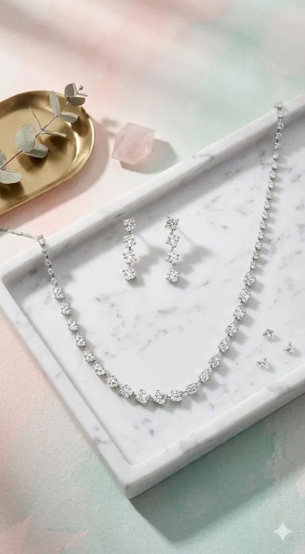 Silver_Metal_SquareCut_American_Diamond_Tennis_Necklace_Set_With_Earrings_For_Women__Pack_of_2