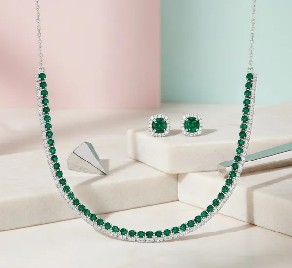 Green_Metal_American_Diamond_Tennis_Necklace_Set_With_Studs_For_Women