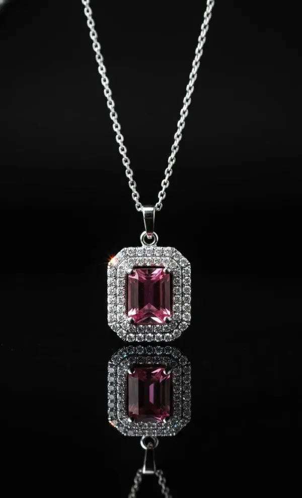 Silver_Pink_Metal_EmeraldCut_Crystal_American_Diamond_Pendant_Necklace_For_Women__Pack_of_2