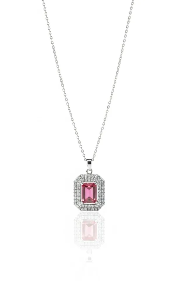 Silver_Pink_Metal_EmeraldCut_Crystal_American_Diamond_Pendant_Necklace_For_Women__Pack_of_2