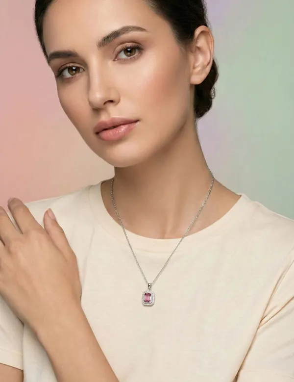 Silver_Pink_Metal_EmeraldCut_Crystal_American_Diamond_Pendant_Necklace_For_Women__Pack_of_2