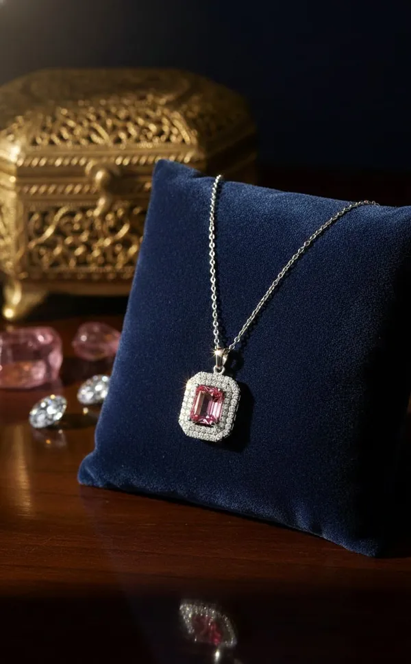 Silver_Pink_Metal_EmeraldCut_Crystal_American_Diamond_Pendant_Necklace_For_Women__Pack_of_2