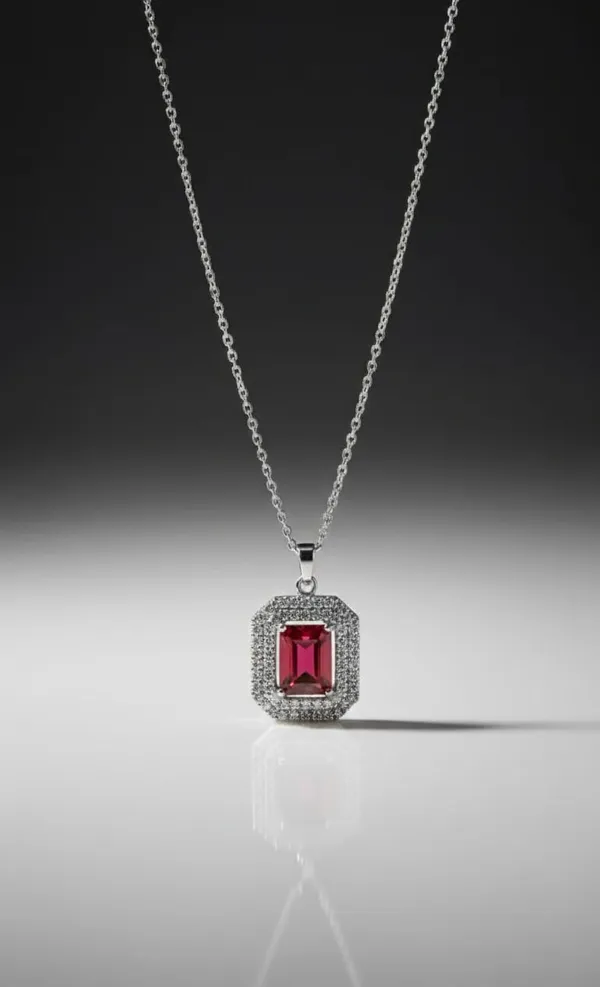 Silver_Pink_Metal_EmeraldCut_Crystal_American_Diamond_Pendant_Necklace_For_Women__Pack_of_2