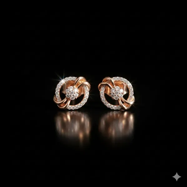 Rose_Gold_Metal_Floral_Knot_American_Diamond_Stud_Earrings_For_Women__Pack_of_2