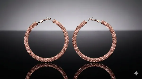 Rose_Gold_Pink_Metal_Crystal_Studded_Hoop_Earrings_For_Women
