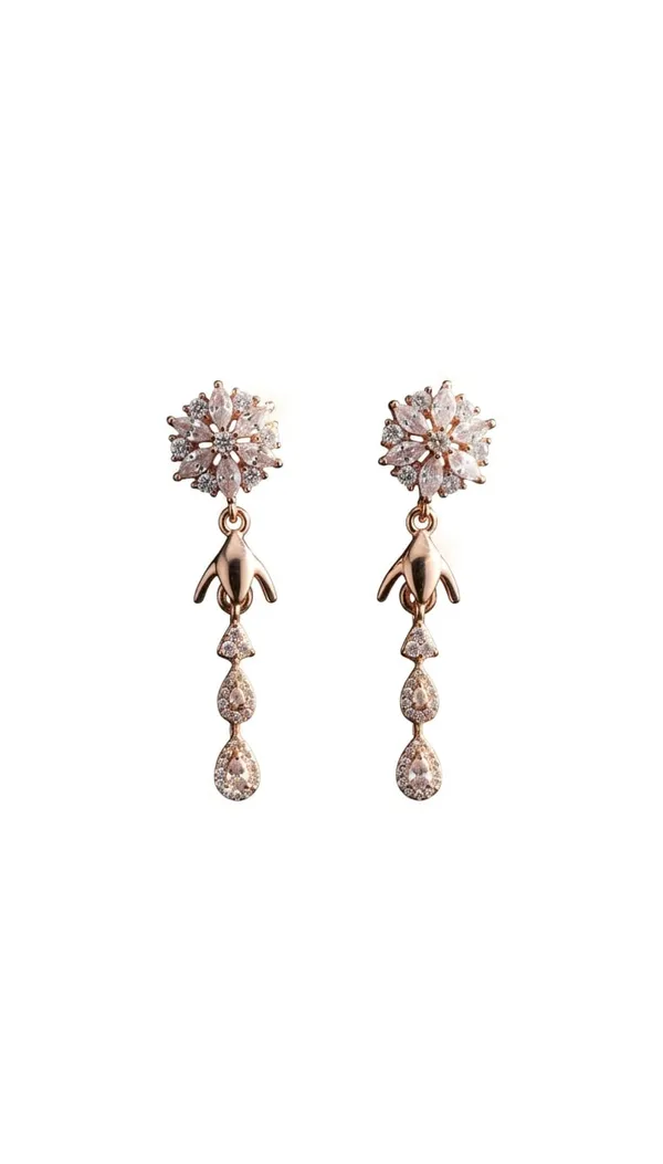 Rose_Gold_Metal_Floral_Crystal_Teardrop_Drop_Earrings_For_Women