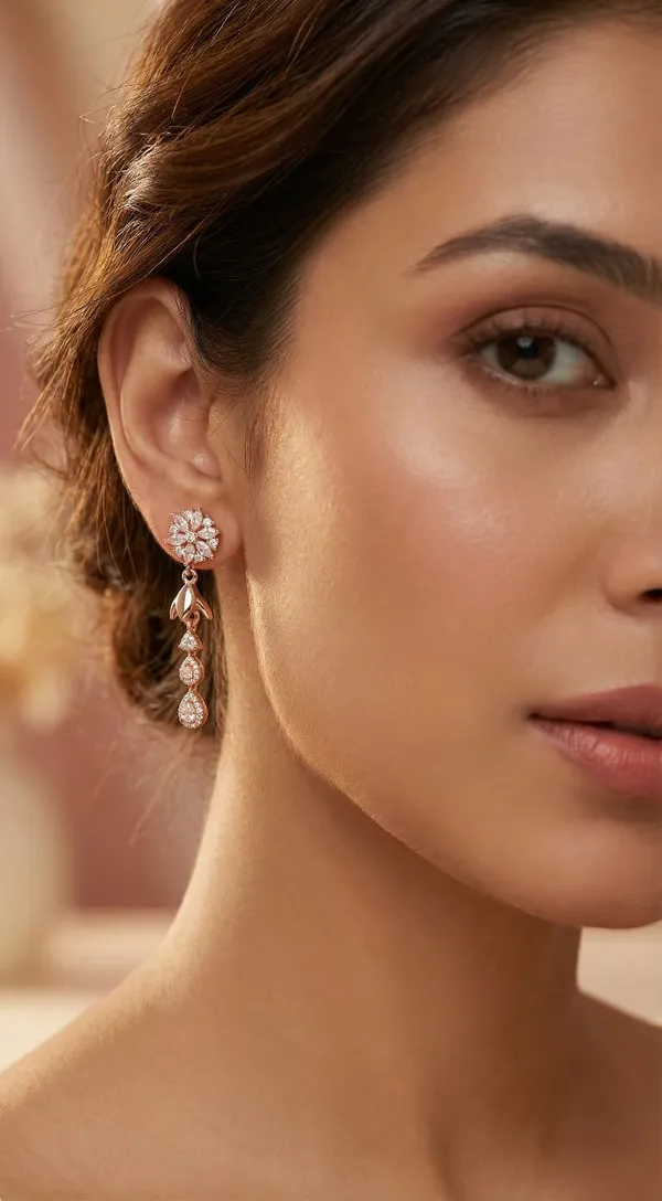 Rose_Gold_Metal_Floral_Crystal_Teardrop_Drop_Earrings_For_Women