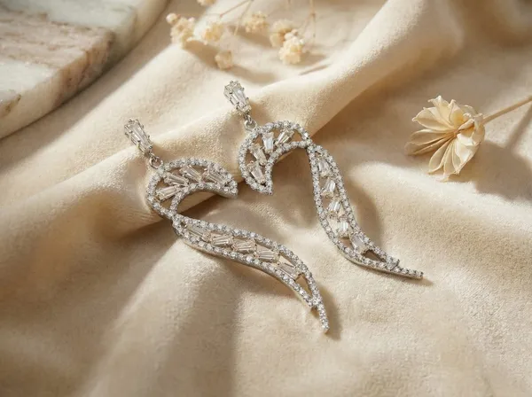 Silver_Metal_Angel_Wing_American_Diamond_Drop_Earrings_For_Women