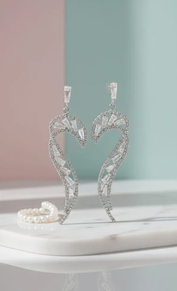 Silver_Metal_Angel_Wing_American_Diamond_Drop_Earrings_For_Women
