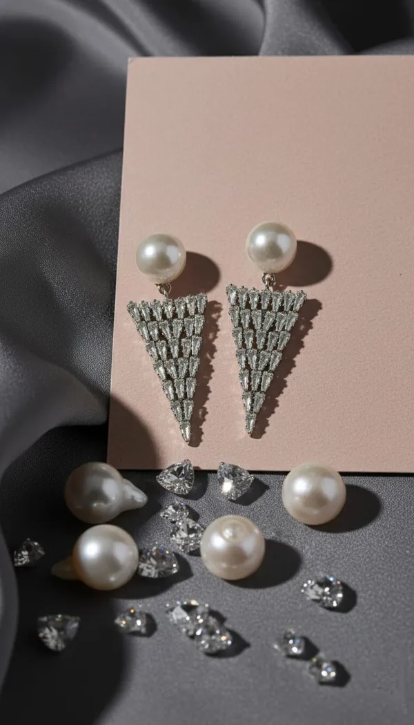 Silver_Metal_Pearl_Tassel_Drop_Earrings_For_Women
