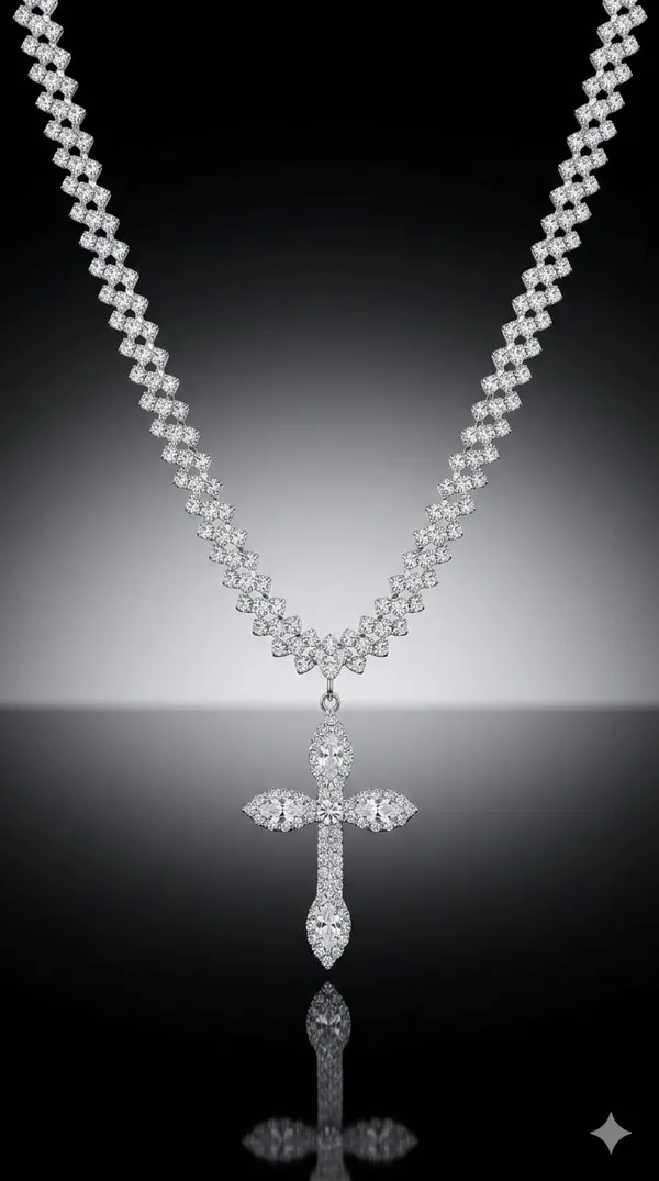 Silver_Metal_Cz_Cross_Pendant_Necklace_For_Women