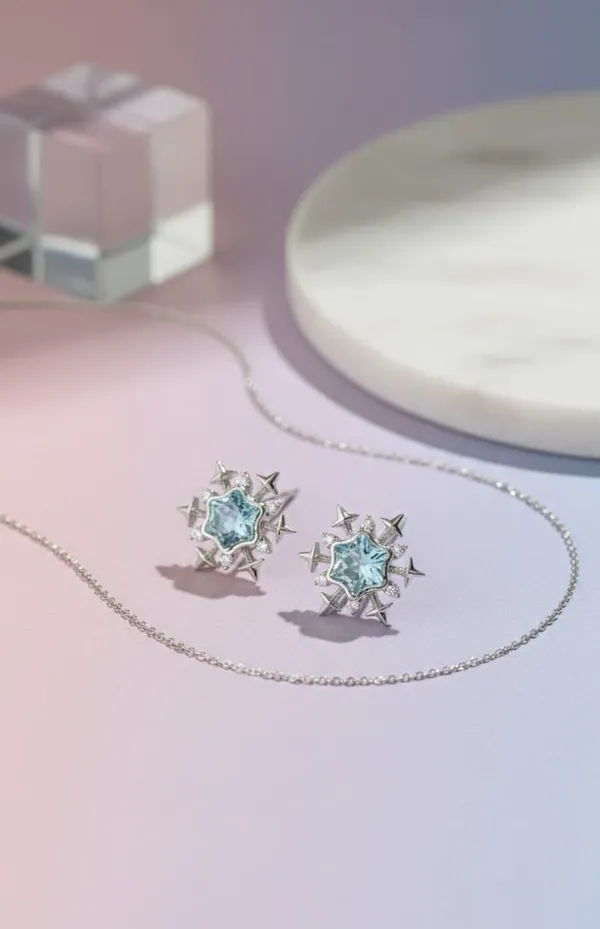 Silver_Blue_Metal_Star_American_Diamond_Stud_Earrings_For_Women