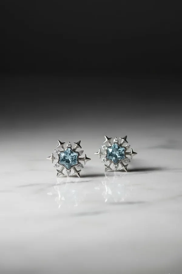 Silver_Blue_Metal_Star_American_Diamond_Stud_Earrings_For_Women