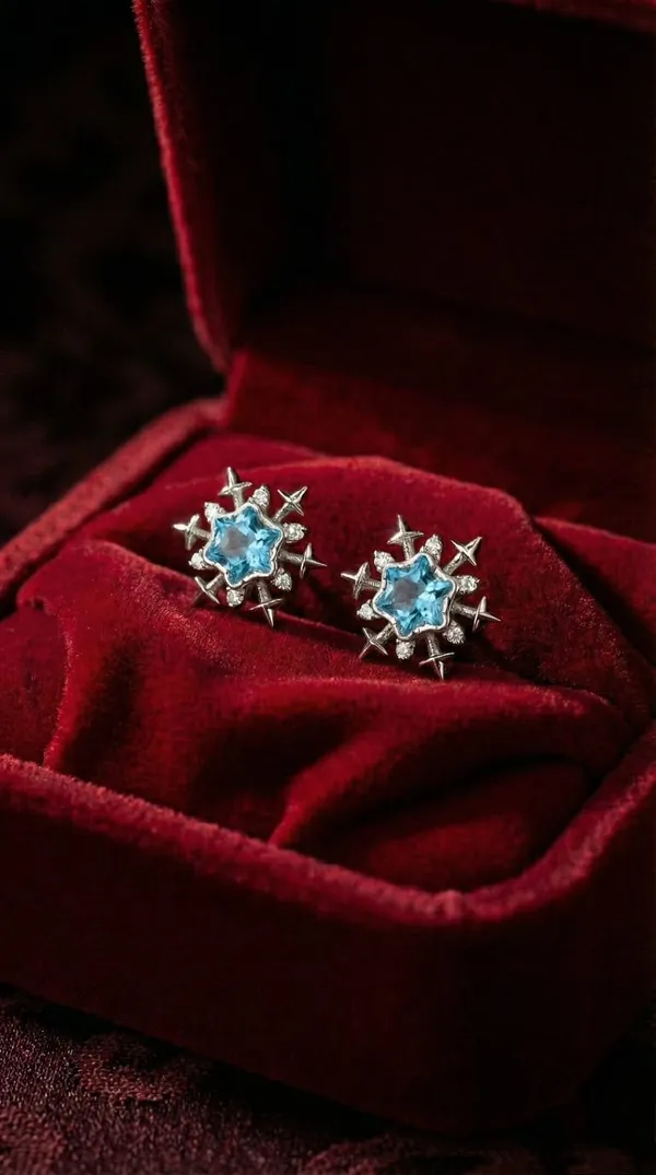 Silver_Blue_Metal_Star_American_Diamond_Stud_Earrings_For_Women