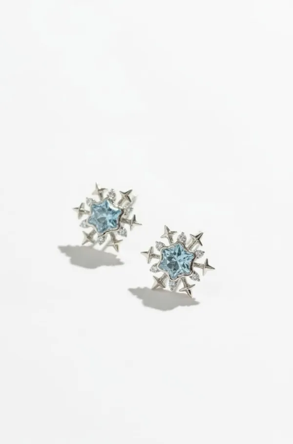 Silver_Blue_Metal_Star_American_Diamond_Stud_Earrings_For_Women