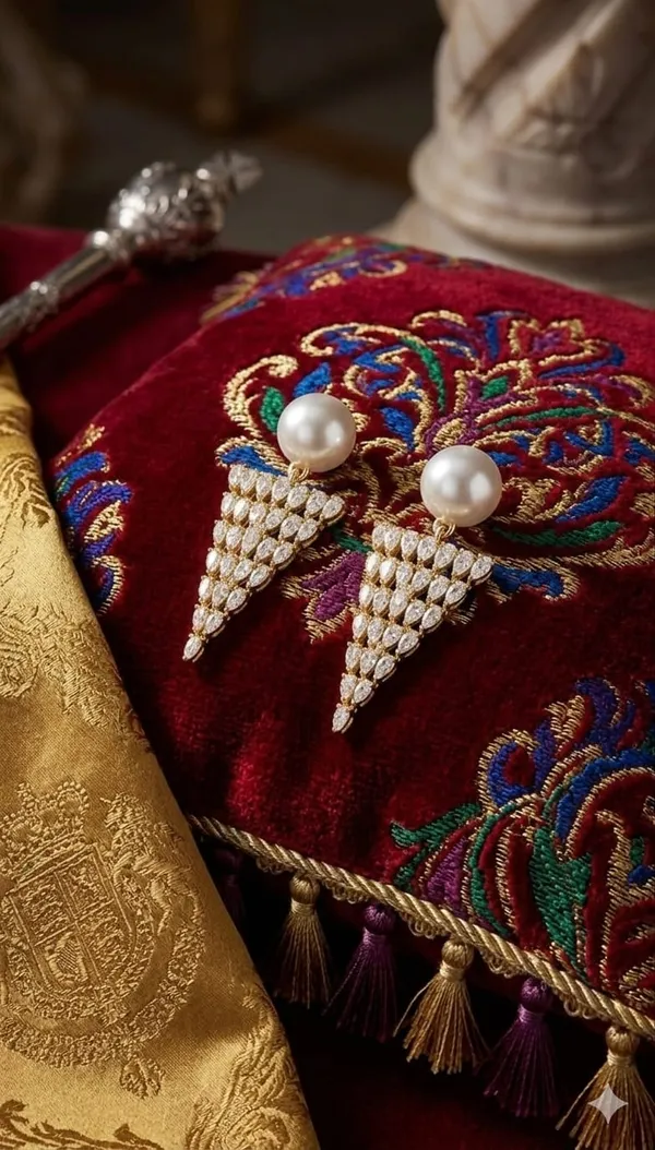 Gold_White_Metal_Pearl_Crystal_Triangle_Drop_Earrings_For_Women