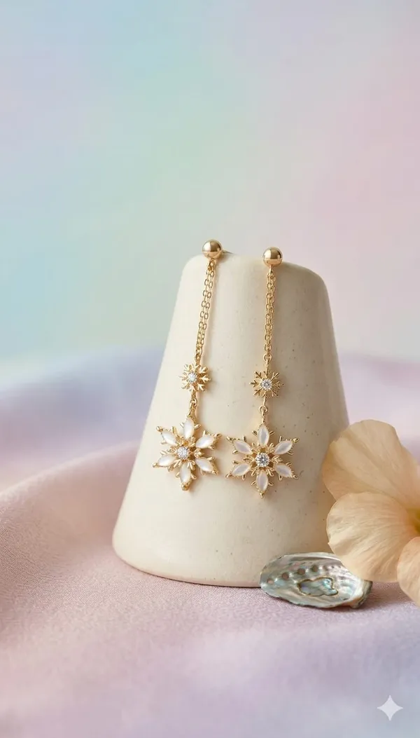 Gold_White_Metal_Crystal_Snowflake_Drop_Earrings_For_Women
