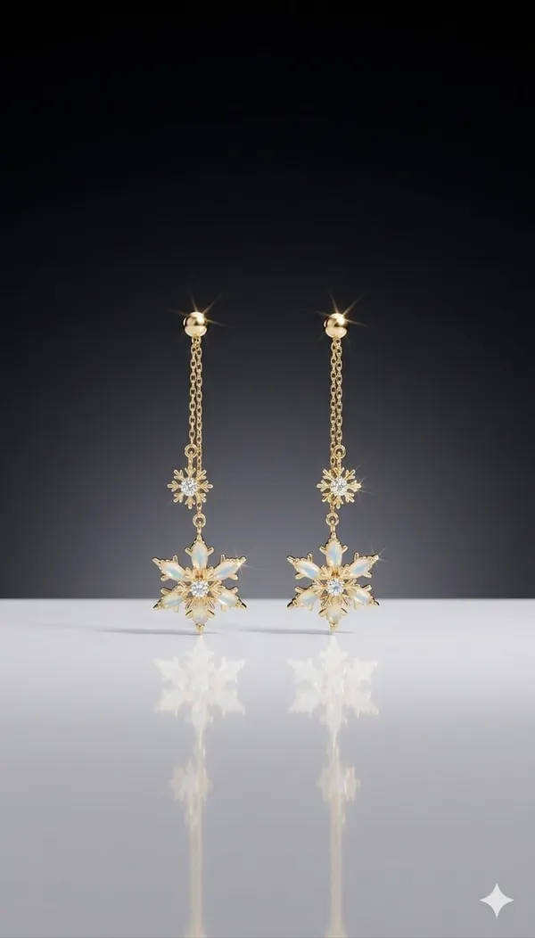 Gold_White_Metal_Crystal_Snowflake_Drop_Earrings_For_Women