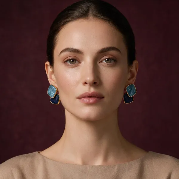 Blue_Stone_Geometric_Earrings_for_Women_Pack_Of_2