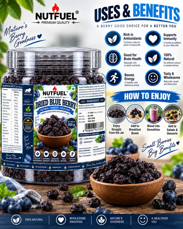 NUTFUEL_Dried_Blue_Berry_200g_|_Premium_Dried_Blue_Berry_|_Naturally_Sweet_&_Delicious_|_Rich_&_Nutritious_Dry_Fruit_Snack_|_Healthy_Everyday_Snacking