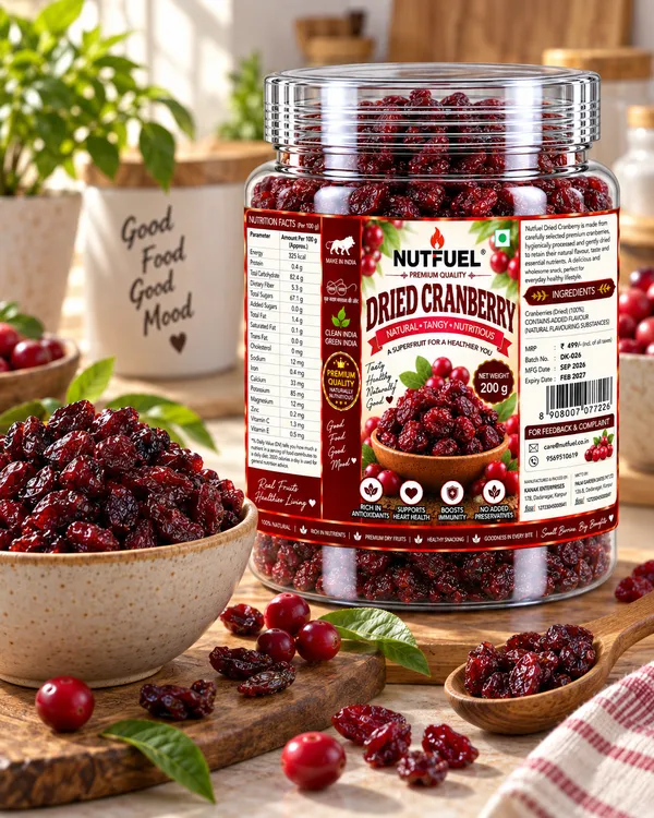 NUTFUEL_Dried_Cranberry_200g_|_Premium_Dried_Cranberry_|_Naturally_Sweet_&_Delicious_|_Rich_&_Nutritious_Dry_Fruit_Snack_|_Healthy_Everyday_Snacking