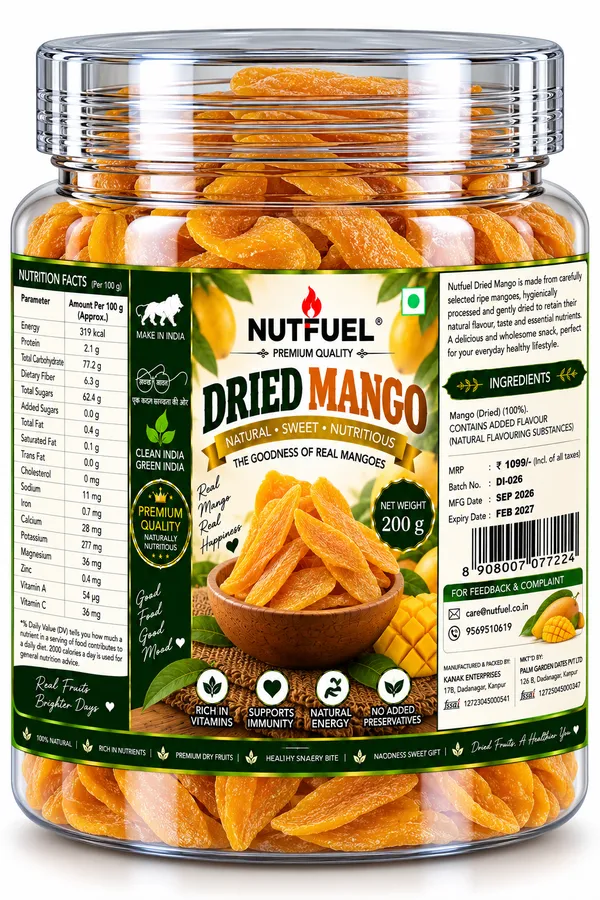 NUTFUEL_Dried_Mango_200g_|_Premium_Dried_Mango_|_Naturally_Sweet_&_Delicious_|_Rich_&_Nutritious_Dry_Fruit_Snack_|_Healthy_Everyday_Snacking