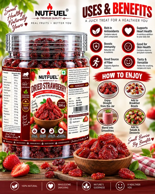 NUTFUEL_Dried_Strawberry_200g_|_Premium_Dried_Strawberry|_Naturally_Sweet_&_Delicious_|_Rich_&_Nutritious_Dry_Fruit_Snack_|_Healthy_Everyday_Snacking
