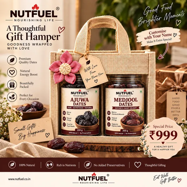 NUTFUEL_Premium_Ajwa_Dates_&_Medjool_Dates_Gift_Hamper_|_2_Jar_Combo_400g_|_200g_Ajwa_Dates_+_200g_Medjool_Dates_|_Premium_Dates_Gift_Box_for_Diwali,_Birthday_&_Festive_Gifting