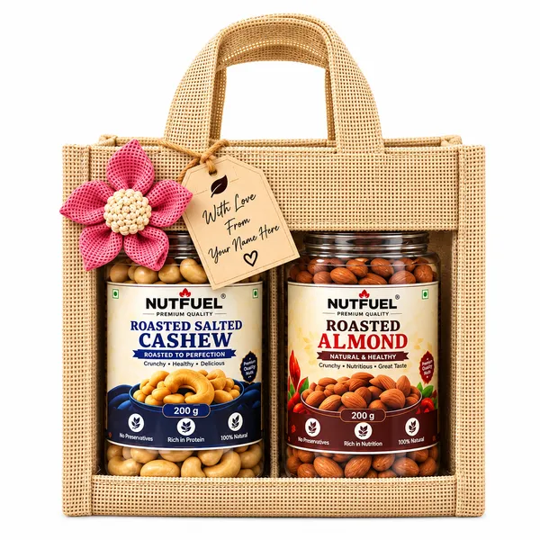 NUTFUEL_Premium_Dry_Fruit_Gift_Hamper_|_200g_Roasted_Salted_Cashew_+_200g_Roasted_Almond_|_Healthy_Snacking_&_Thoughtful_Gifting_|_Festive_Gift_for_Family,_Friends_&_Loved_Ones