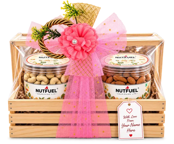 NUTFUEL_Premium_Dry_Fruit_Gift_Hamper_|_2_Jar_Assorted_Dry_Fruits_Gift_Box_|_Premium_Nuts_Gift_Set_|_Beautifully_Packed_Wooden_Gift_Hamper_for_Diwali,_Birthday,_Corporate_&_Festive_Gifting